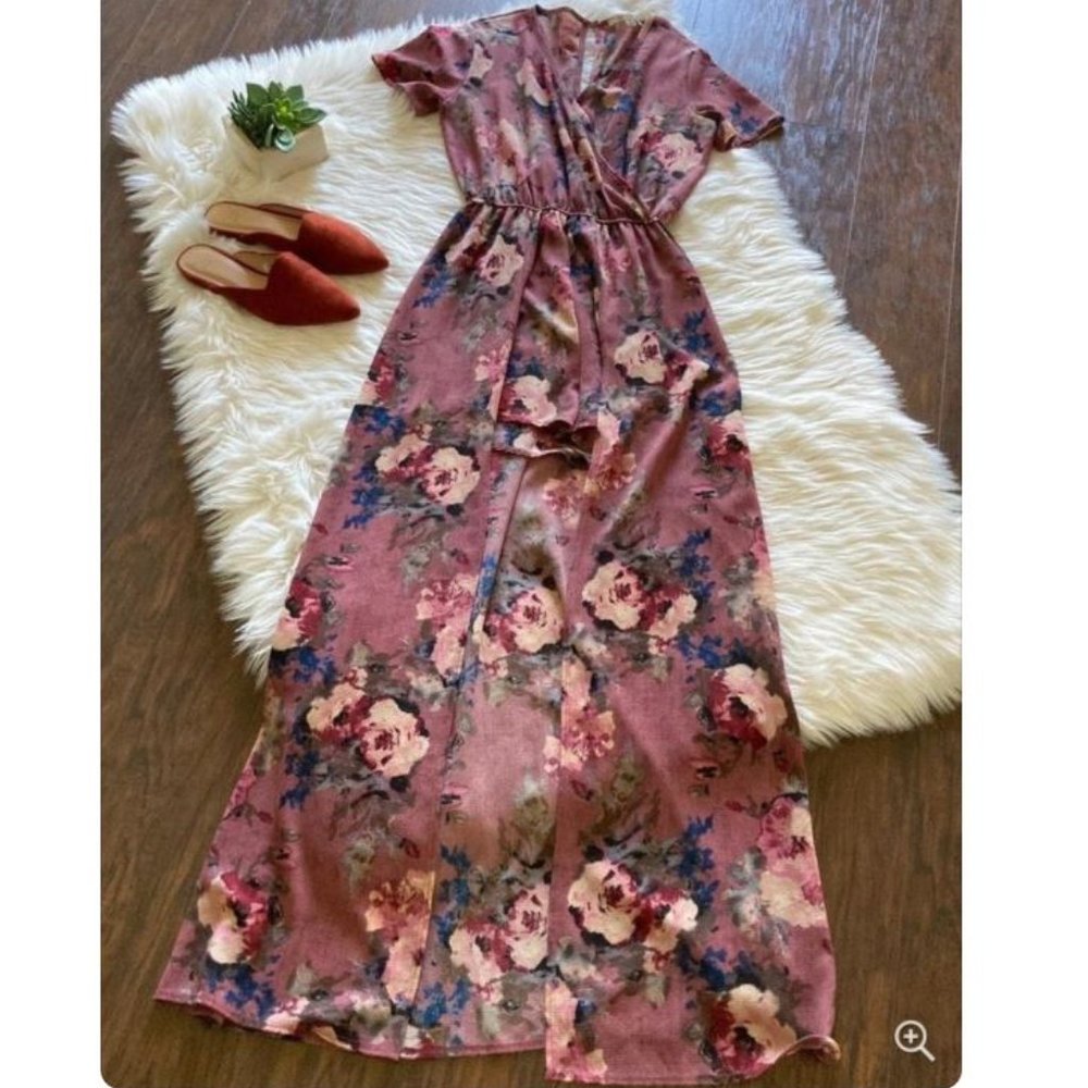 Floral Romper with maxi skirt 🩷 - Picture 1 of 3
